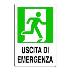 CARTELLO SEGNALO DI PLASTICA USCITA EMERGENZA DX MM.300X200